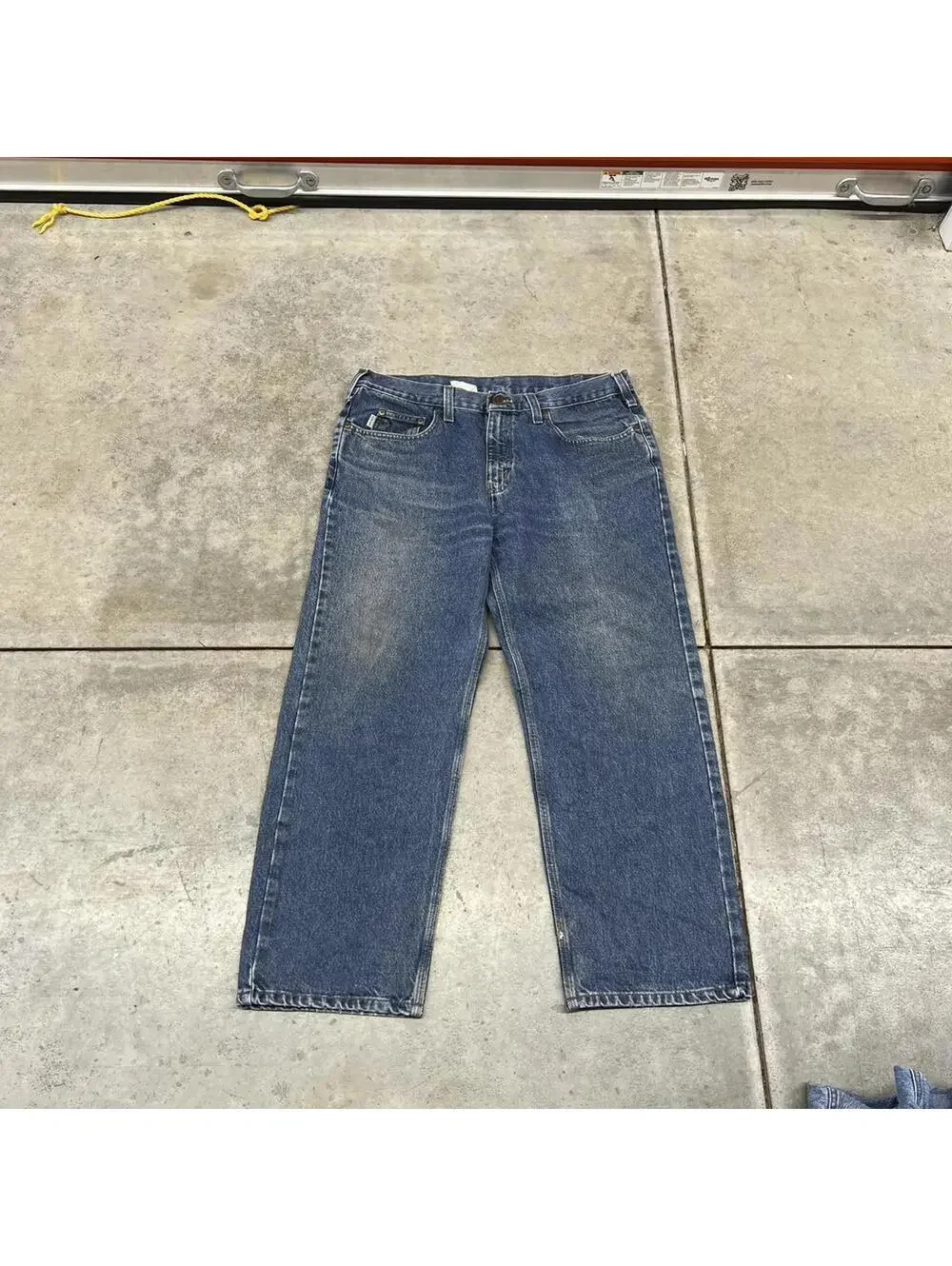 vintage carhartt faded blue relaxed baggy fit jeans size 36 x 28